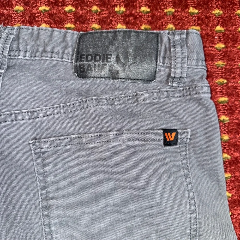 Eddie Bauer Utility Canvas Pants Mens 34x29 Grey Excellent Straight Workwear